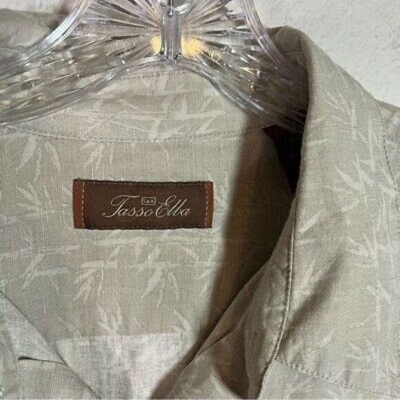 Tasso Elba mens silk linen blend button front shirt size XL - Picture 3 of 5